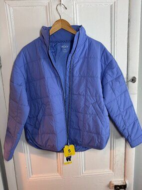 Roxy Quilted Puffer Coat Periwinkle